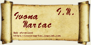 Ivona Martać vizit kartica